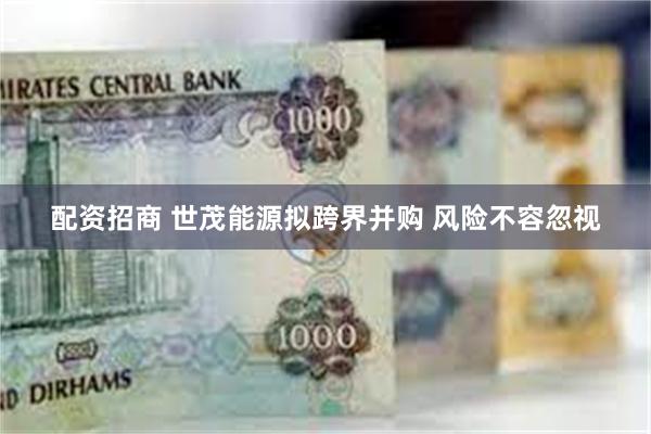 配资招商 世茂能源拟跨界并购 风险不容忽视