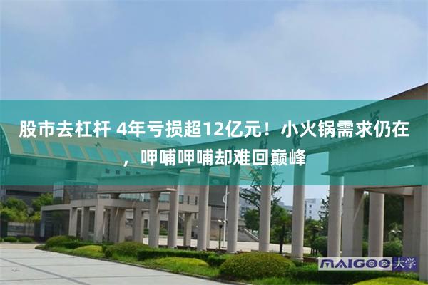 股市去杠杆 4年亏损超12亿元！小火锅需求仍在，呷哺呷哺却难回巅峰