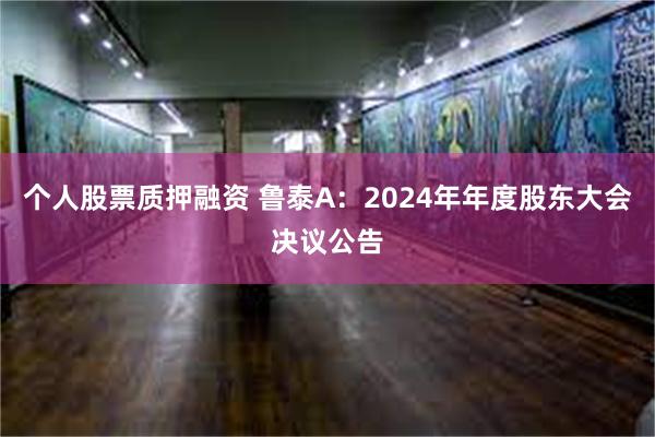 个人股票质押融资 鲁泰A：2024年年度股东大会决议公告